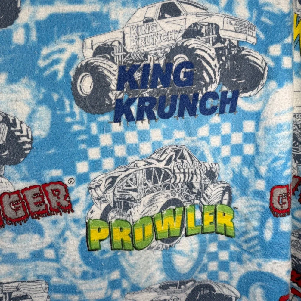 2001 Marvel SFX Monster Jam Truck Blanket 68x84 Spiderman Wolverine Vintage Rare